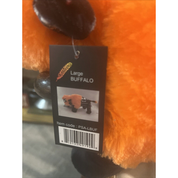 16 In Stuffed Animal Buffalo nWT Black And Orange By Nativo Western Pattern - Picture 4 of 10